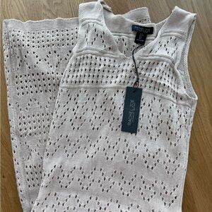 Rachel Zoe Cream Knit Sleeveless midi dress